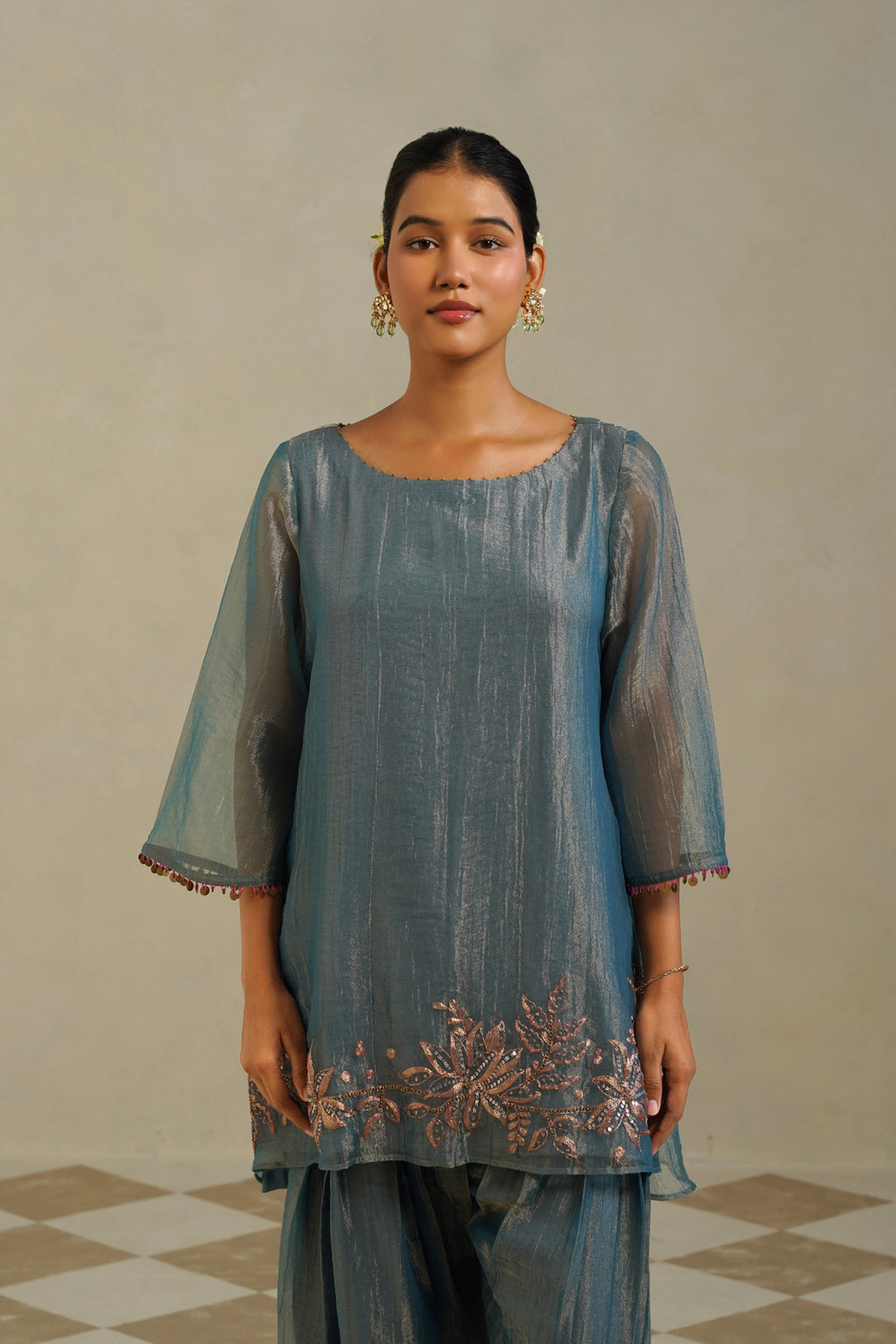 Tarang Steel Blue Farshi Co-ord Set