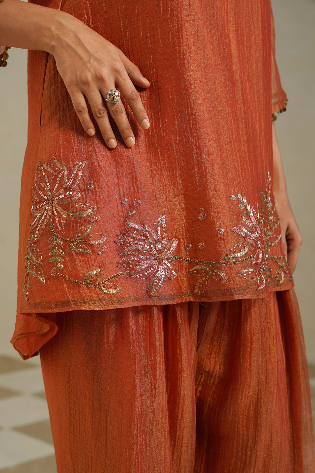 Saanvi Terracotta Farshi Co-ord Set