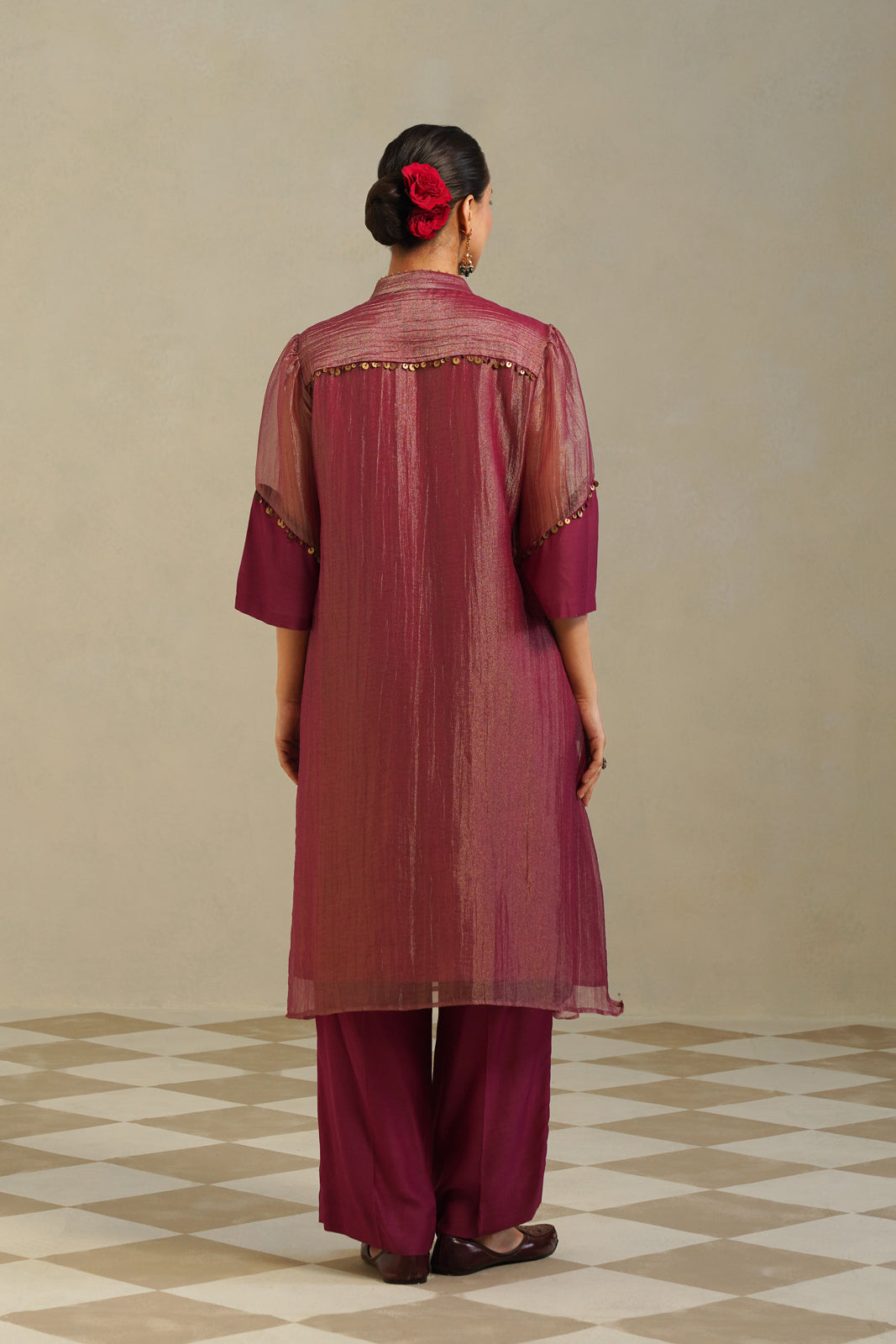 Gulposh Muted Berry Kurta Co-ord Set