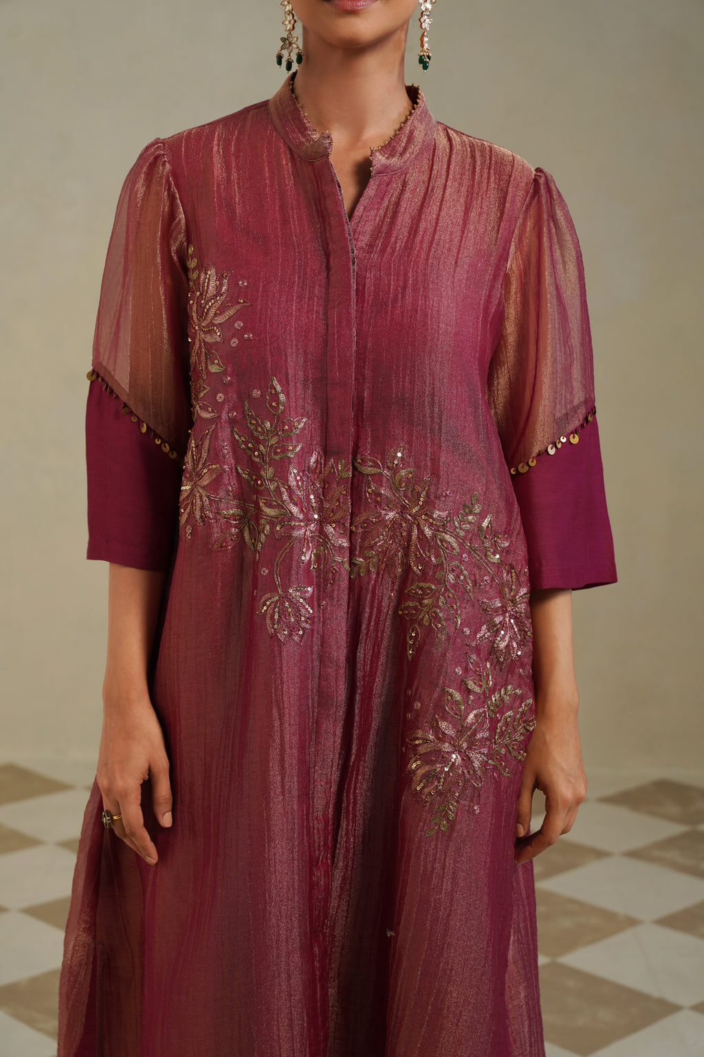 Gulposh Muted Berry Kurta Co-ord Set