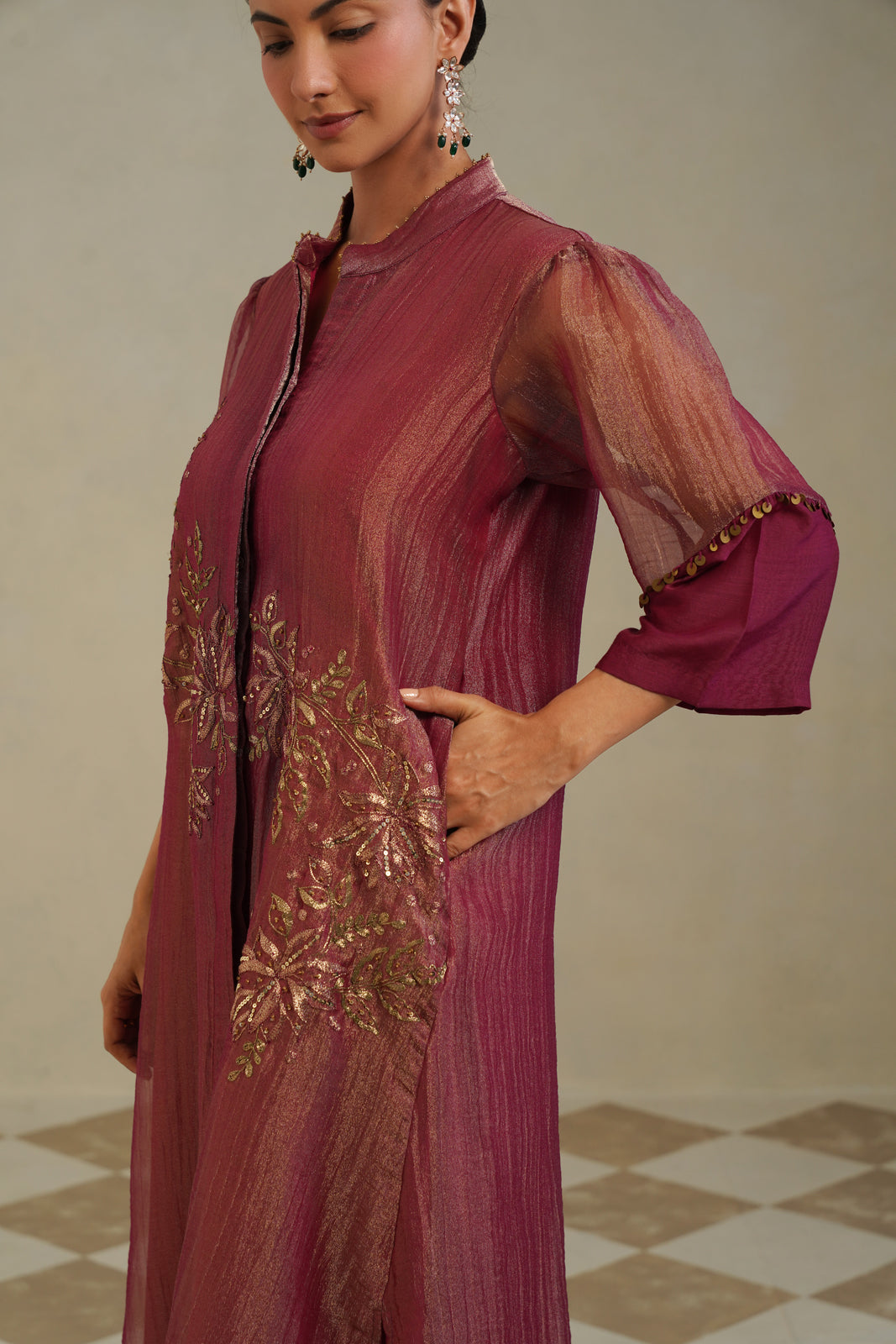 Gulposh Muted Berry Kurta Co-ord Set