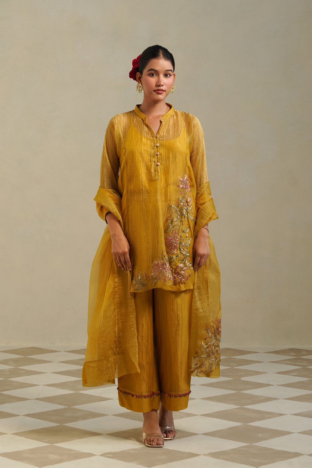 Aaradhya Sunflower Yellow Kurta Co-ord Set
