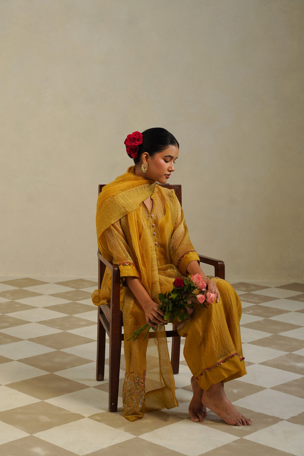 Aaradhya Sunflower Yellow Kurta Co-ord Set