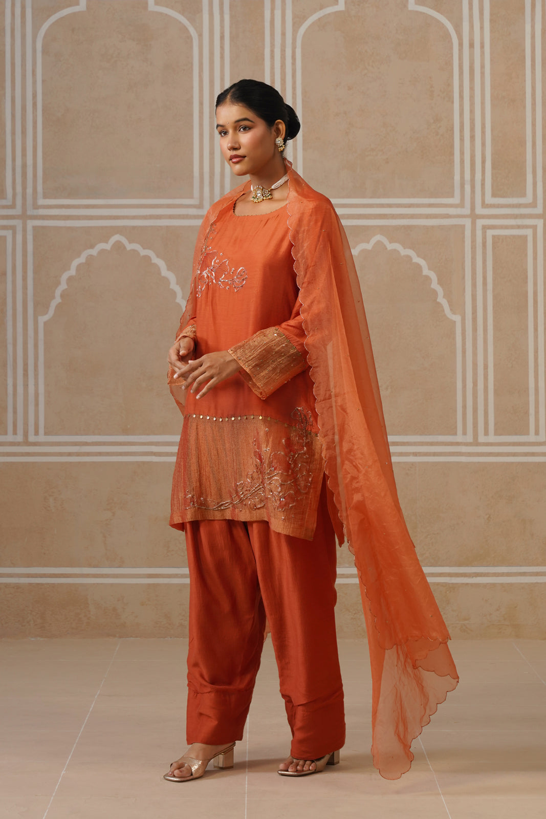 Vamika Terracotta Wrap Co-ord Set
