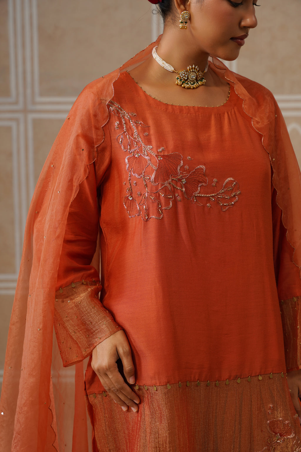 Vamika Terracotta Wrap Co-ord Set