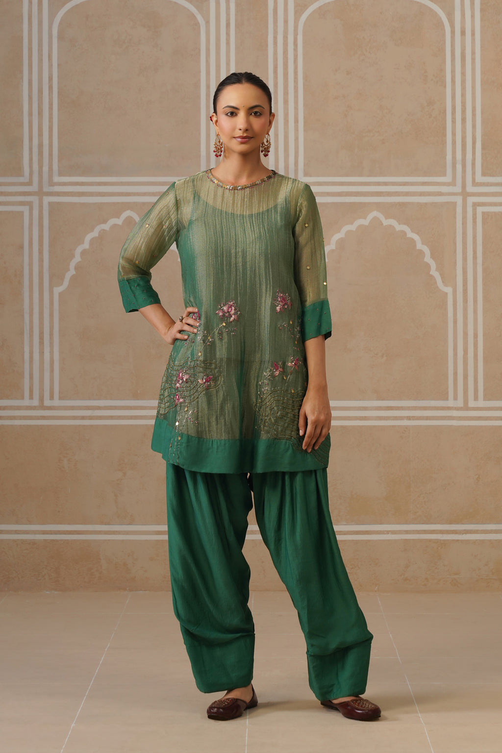 Vaidehi Forest Green Shirt Co-ord Set