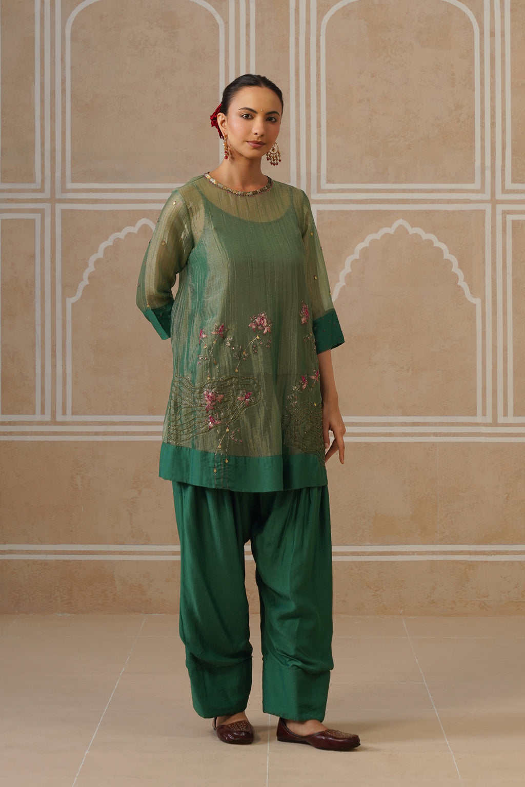 Vaidehi Forest Green Shirt Co-ord Set