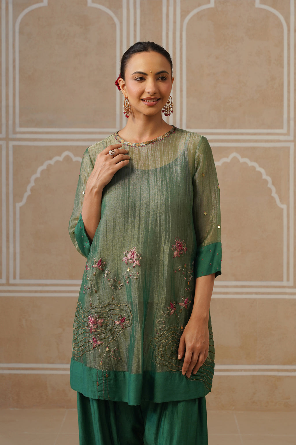 Vaidehi Forest Green Shirt Co-ord Set
