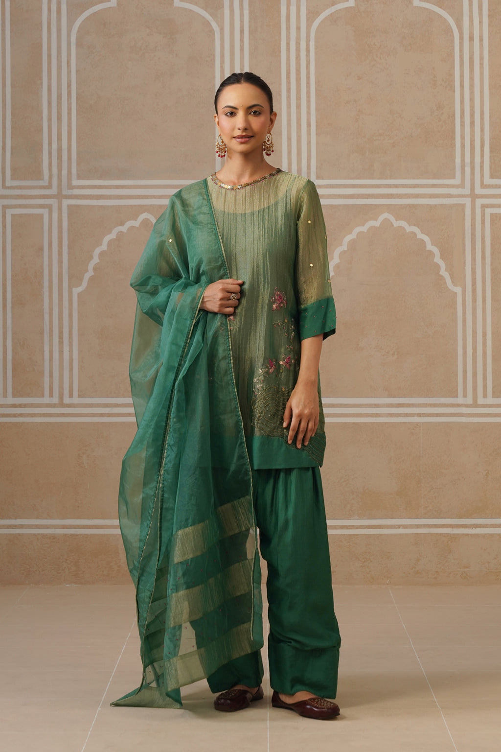 Vaidehi Forest Green Shirt Co-ord Set