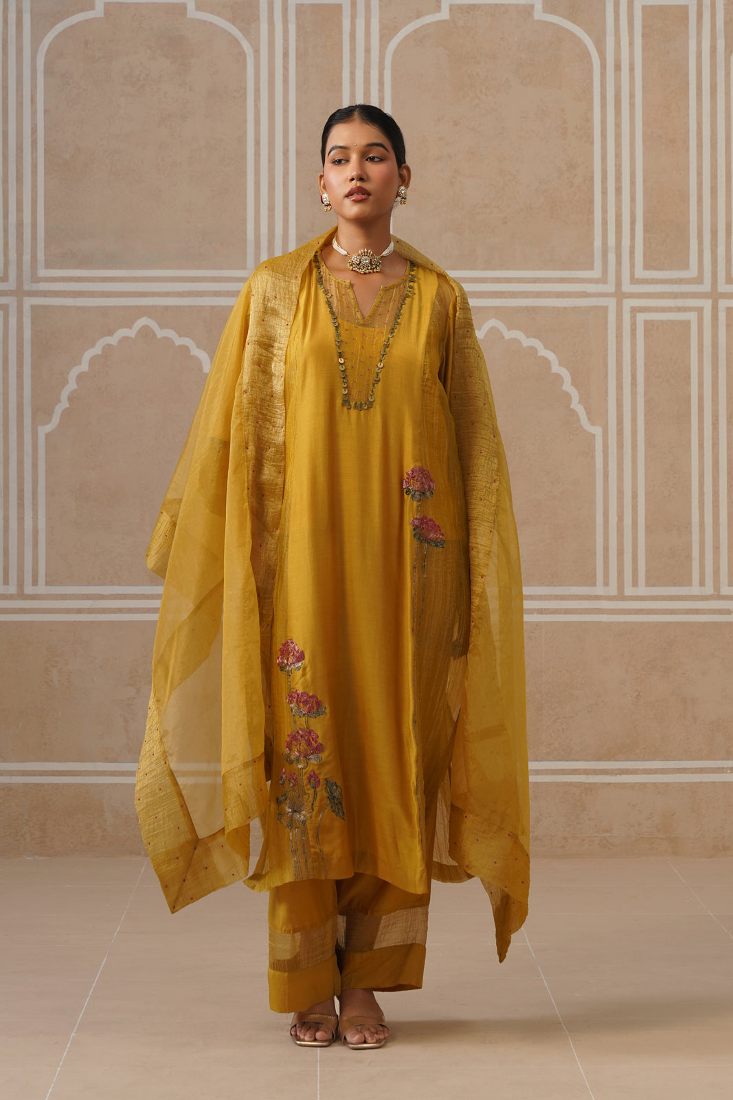 Zareen Sunflower Yellow Kurta Co-ord Set