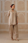 Meher Champagne Ivory Shirt Co-ord Set