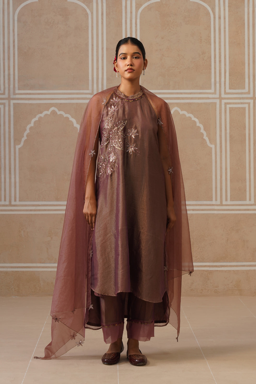 Afsana Muted Berry Shirt Co-ord Set