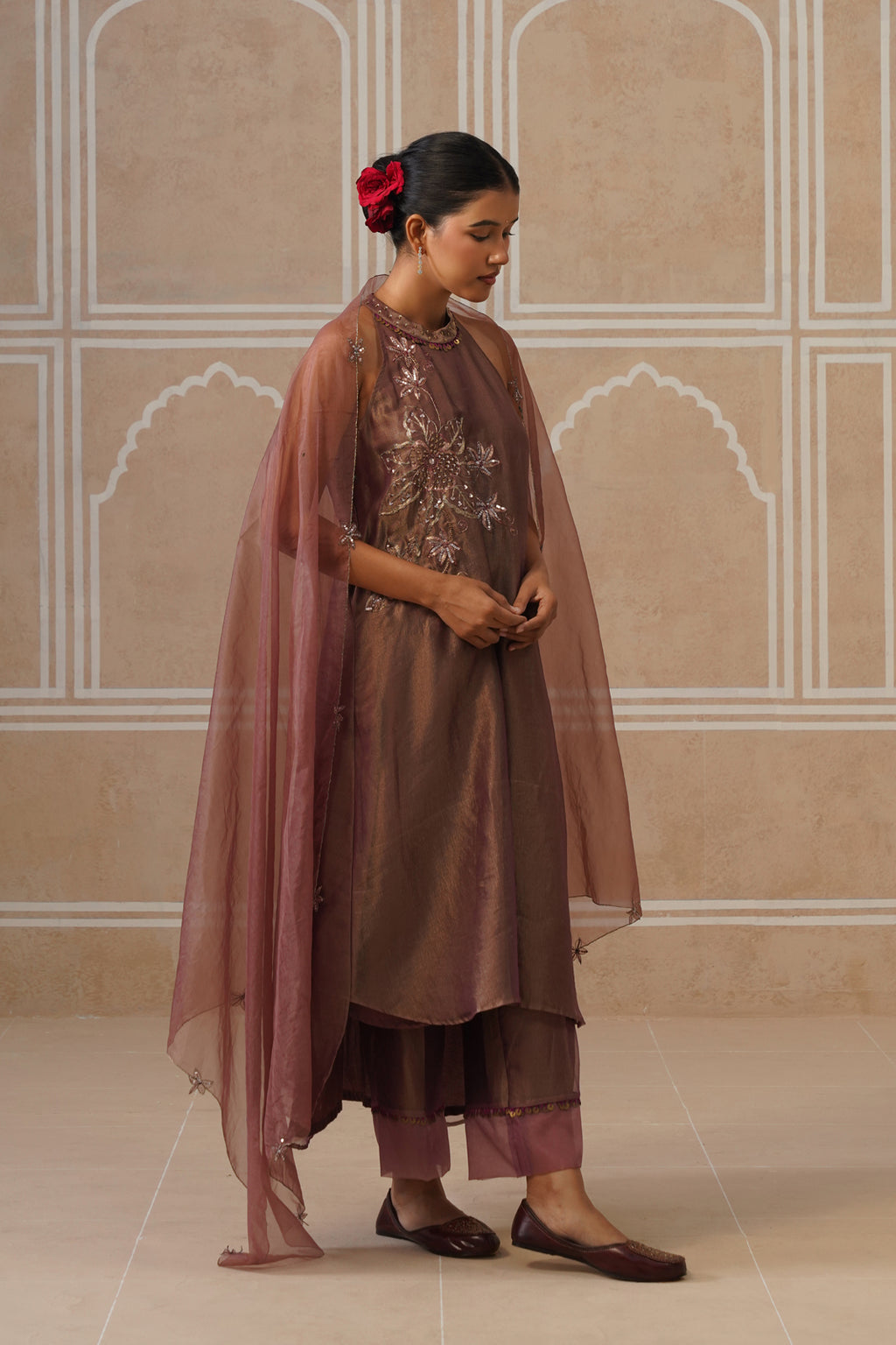 Afsana Muted Berry Shirt Co-ord Set