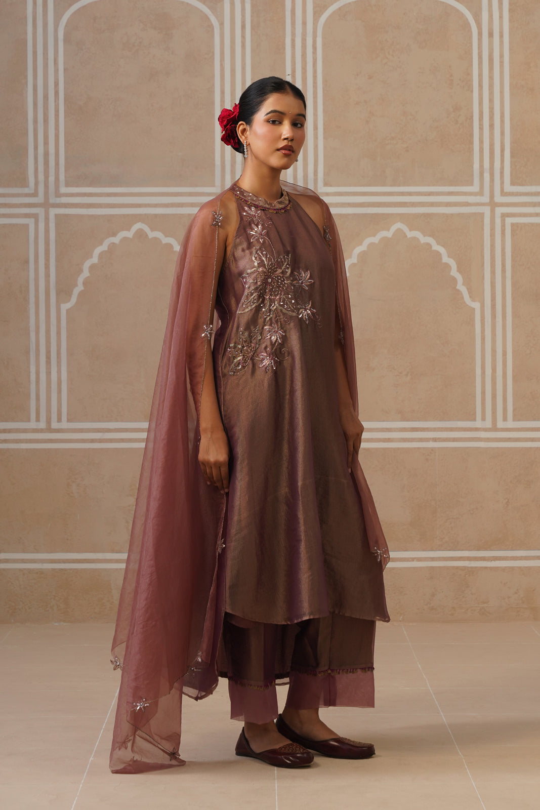 Afsana Muted Berry Shirt Co-ord Set