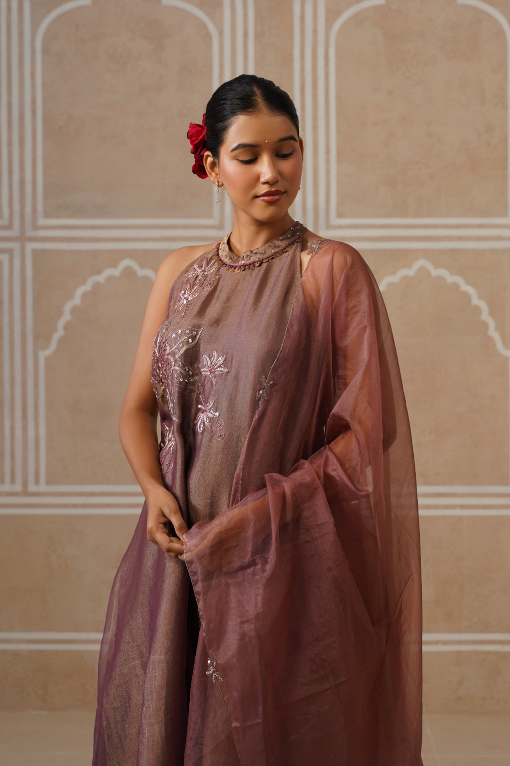 Afsana Muted Berry Shirt Co-ord Set